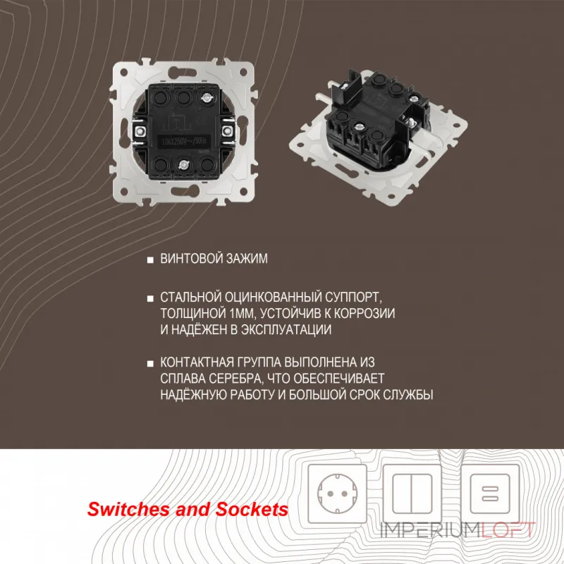 Кнопка дверного звонка с подсветкой, 10A 250V 203.37-1.white от ImperiumLoft