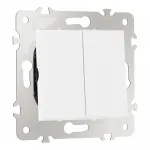 Выключатель двухклавишный, 10AX 250V 203.30-2.white