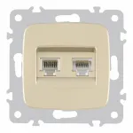 Розетка телефонная RJ11 + компьютерная RJ45 205.44-1.shampan