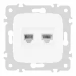 Розетка телефонная RJ11 + компьютерная RJ45 205.44-1.white