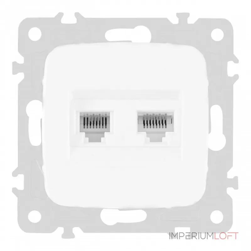 Розетка телефонная RJ11 + компьютерная RJ45 205.44-1.white Розетка телефонная RJ11 + компьютерная RJ45 205.44-1.white