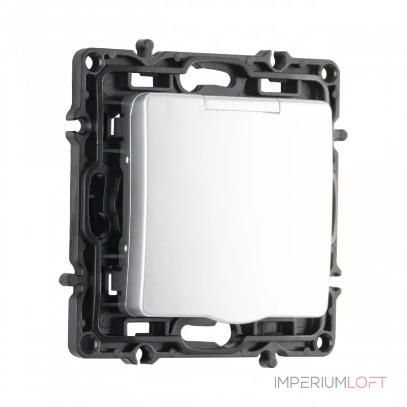 Розетка с заземлением, шторками и защитной крышкой, 16A 250V 217.41-1.silver