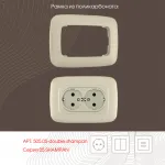 Розетка двойная с заземлением, 16A 250V 205.40-2.shampan