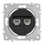 Розетка телефонная RJ11 + интернет RJ45 202.44-1.black