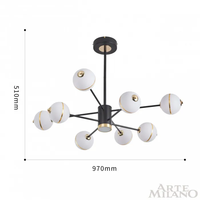 Люстра светодиодная Arte Milano Ferrara-72069 272069/8 BK от ImperiumLoft