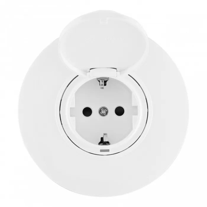 Розетка круглая с заземлением и шторками Arte Milano SET08-1-41-1 white от ImperiumLoft