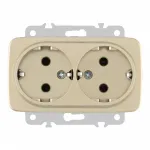 Розетка двойная с заземлением, 16A 250V 205.40-2.shampan