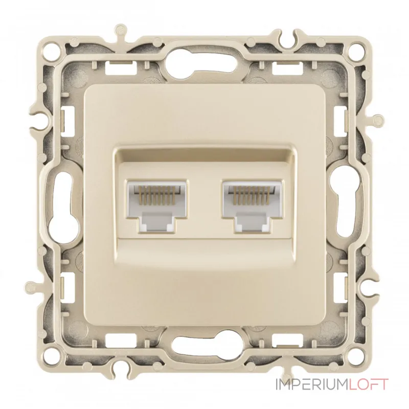 Розетка RJ45 х 2 217.45-2.shampan