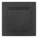 Комплект розетки с заземлением и шторками Arte Milano SET06-1-41-1 black