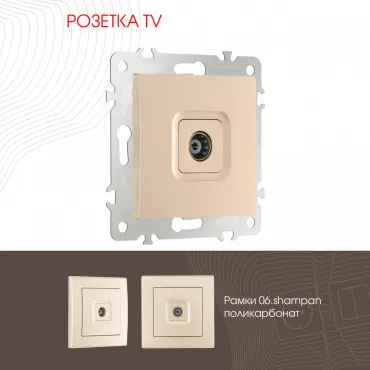 Розетка TV 206.43-1.shampan Розетка TV 206.43-1.shampan