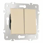 Выключатель двухклавишный, 10AX 250V 203.30-2.shampan