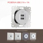 Розетка USB 2.1А+1А 202.46-1.silver от ImperiumLoft Розетка USB 2.1А+1А 202.46-1.silver от ImperiumLoft