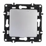 Розетка с заземлением, шторками и защитной крышкой, 16A 250V 217.41-1.silver