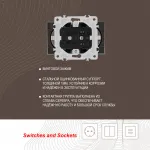 Розетка двойная с заземлением, 16A 250V 206.40-2.shampan