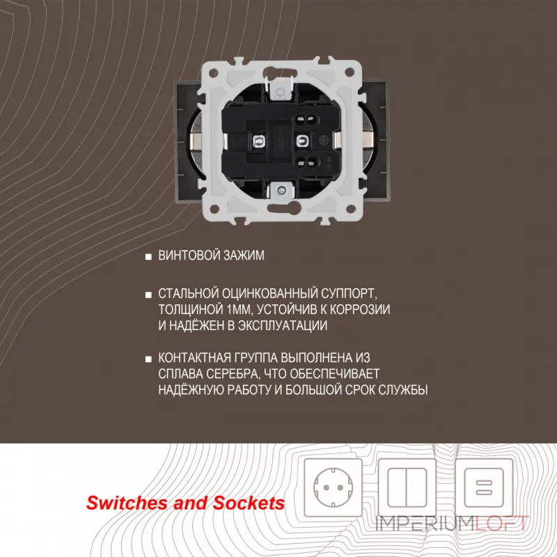 Розетка двойная с заземлением, 16A 250V 206.40-2.shampan