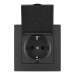Комплект розетки с заземлением и шторками Arte Milano SET06-1-41-1 black