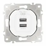 Розетка USB 2.1А+1А 202.46-1.white
