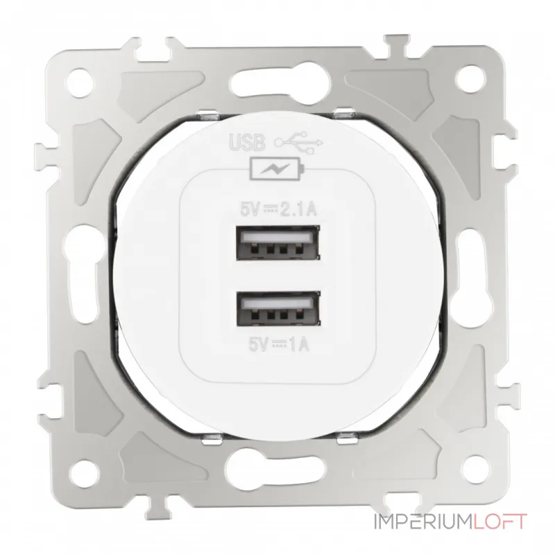 Розетка USB 2.1А+1А 202.46-1.white