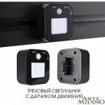 Трековый светильник с датчиком движения Arte Milano Am-track-sockets 380022TLS/LWS Black