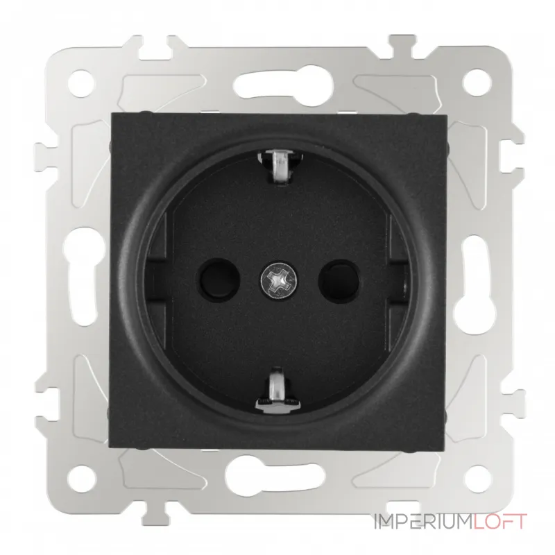Розетка с заземлением и шторками, 16A 250V 203.40-1.black
