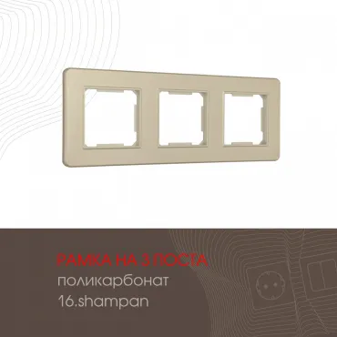 Рамка из поликарбоната на 3 поста 502.16-3.shampan Рамка из поликарбоната на 3 поста 502.16-3.shampan