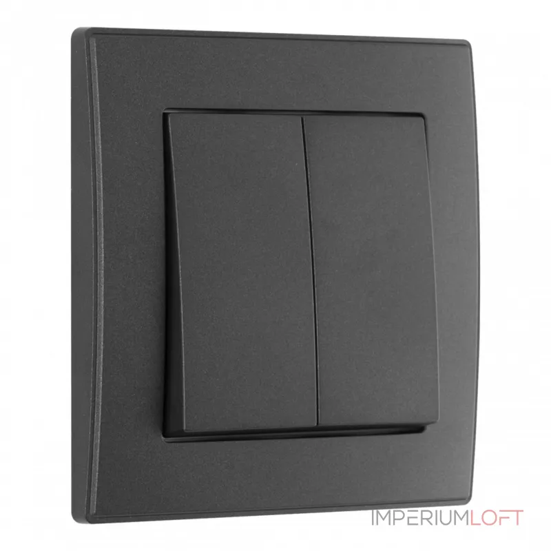Выключатель двухклавишный с рамкой Arte Milano SET06-1-30-2 black