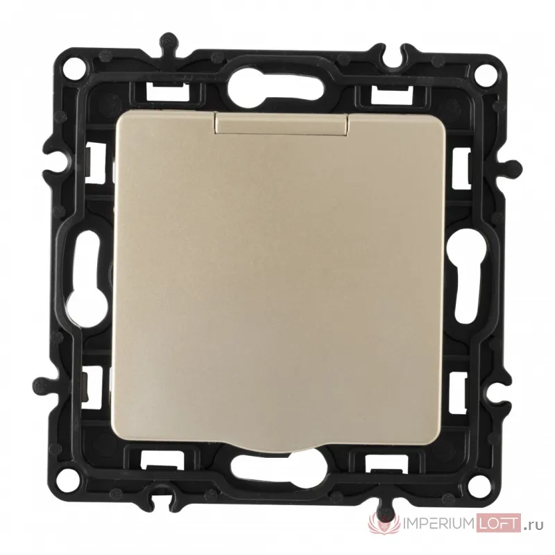 Розетка с заземлением, шторками и защитной крышкой, 16A 250V 217.41-1.shampan от ImperiumLoft