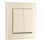 Выключатель двухклавишный с рамкой Arte Milano SET06-1-30-2 shampan