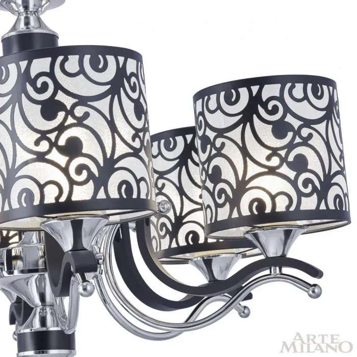 Люстра подвесная Arte Milano Florentia-4957 304957/5 Bk/Ni от ImperiumLoft