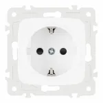 Розетка с заземлением и шторками, 16A 250V 205.40-1.white