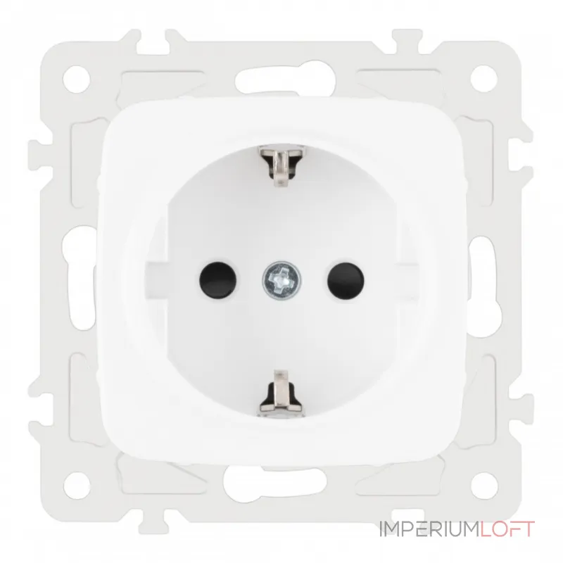 Розетка с заземлением и шторками, 16A 250V 205.40-1.white