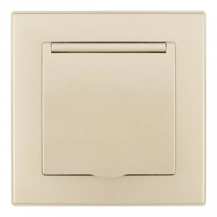 Комплект розетки с заземлением и шторками Arte Milano SET06-1-41-1 shampan от ImperiumLoft