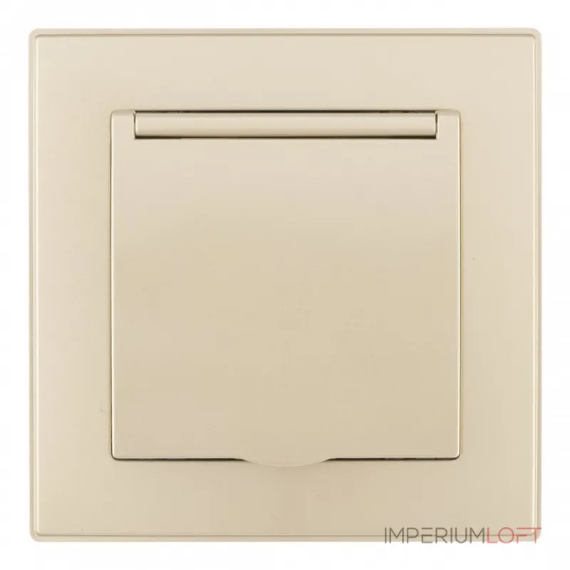 Комплект розетки с заземлением и шторками Arte Milano SET06-1-41-1 shampan