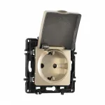 Розетка с заземлением, шторками и защитной крышкой, 16A 250V 217.41-1.shampan