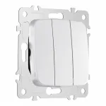 Выключатель трёхклавишный, 10AX 250V 205.30-3.silver