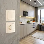 Выключатель двухклавишный с рамкой Arte Milano SET06-1-30-2 shampan