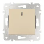 Выключатель одноклавишный с подсветкой, 10AX 250V 203.31-1.shampan от ImperiumLoft