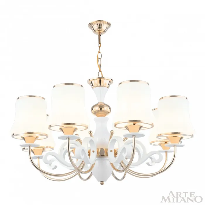 Люстра подвесная Arte Milano Florentia-1097 301097/8 Wh/Gd от ImperiumLoft