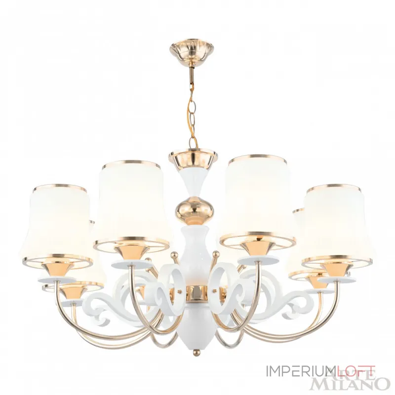 Подвесная люстра Arte Milano Florentia-1097 301097/8 Wh/Gd Подвесная люстра Arte Milano Florentia-1097 301097/8 Wh/Gd