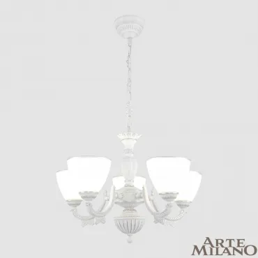 Подвесная люстра Arte Milano AM342837 342837/5 WT+SL Подвесная люстра Arte Milano AM342837 342837/5 WT+SL
