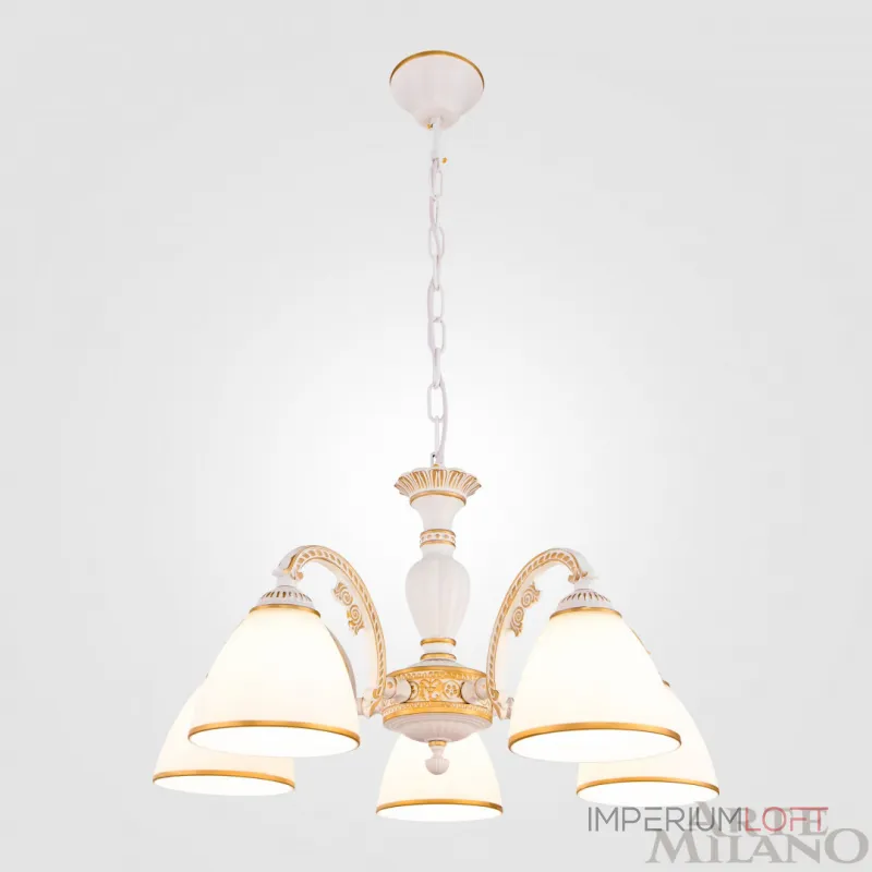 Подвесная люстра Arte Milano AM340837 340837/5 WT+G Подвесная люстра Arte Milano AM340837 340837/5 WT+G