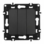 Выключатель трёхклавишный, 10AX 250V 217.30-3.black