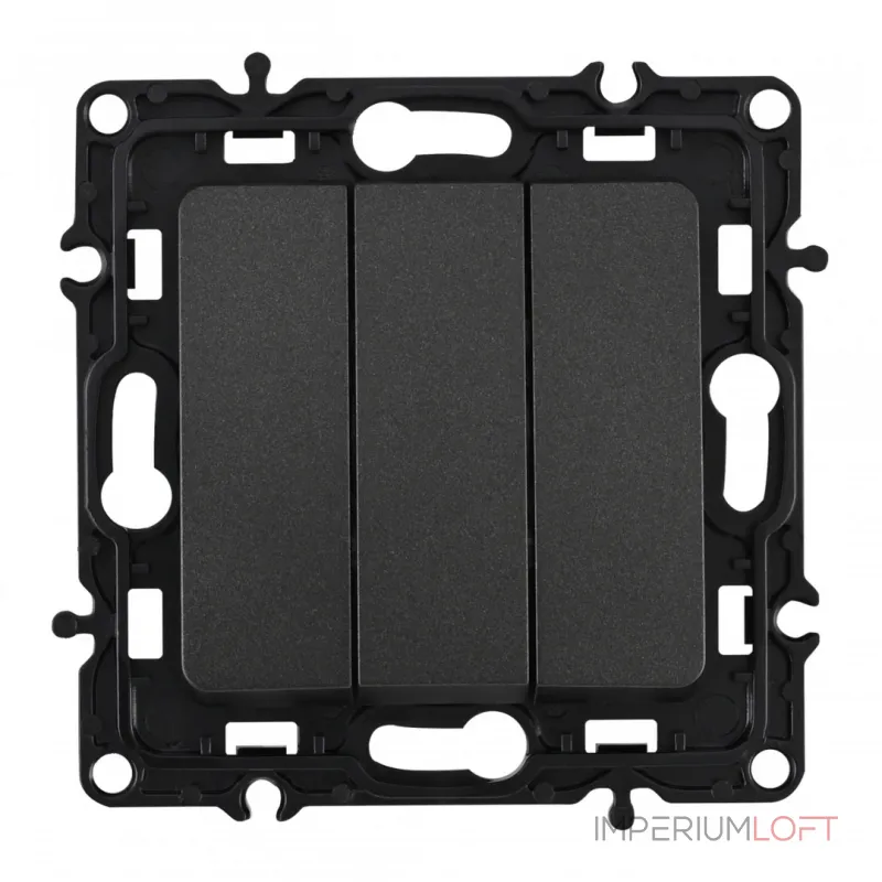Выключатель трёхклавишный, 10AX 250V 217.30-3.black