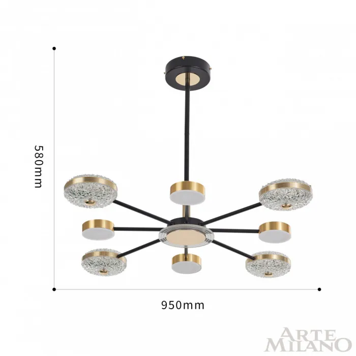 Люстра светодиодная Arte Milano Ferrara-72069 272069/8 BK/GD от ImperiumLoft