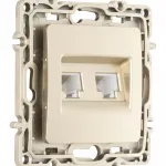 Розетка телефонная RJ11 + компьютерная RJ45 217.44-1.shampan