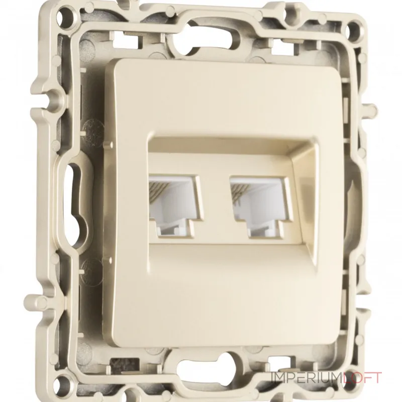Розетка телефонная RJ11 + компьютерная RJ45 217.44-1.shampan