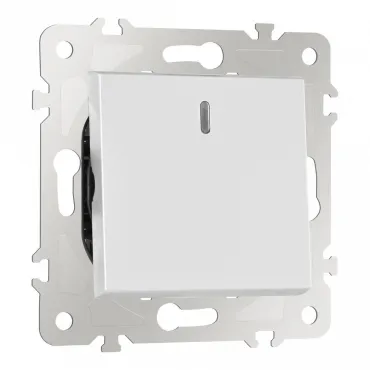 Переключатель одноклавишный перекрёстный с подсветкой, 10AX 250V 203.35-1.silver от ImperiumLoft