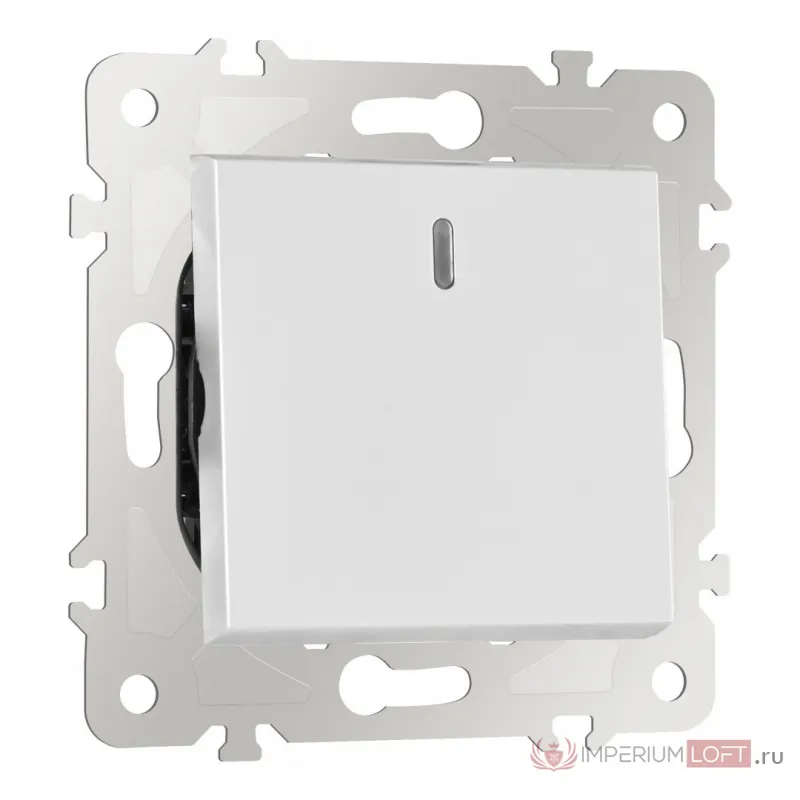 Переключатель одноклавишный перекрёстный с подсветкой, 10AX 250V 203.35-1.silver от ImperiumLoft