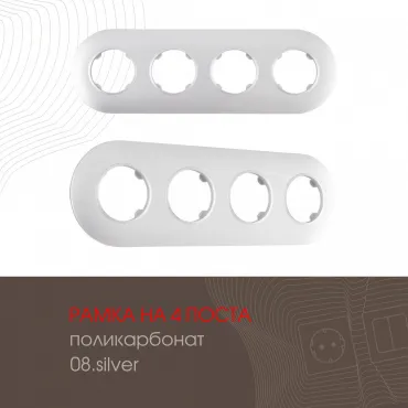 Рамка из поликарбоната на 4 поста 502.08-4.silver