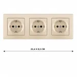 Розетка тройная (трехпостовая) с заземлением и шторками Arte Milano SET06-3-40-1x3 shampan от ImperiumLoft